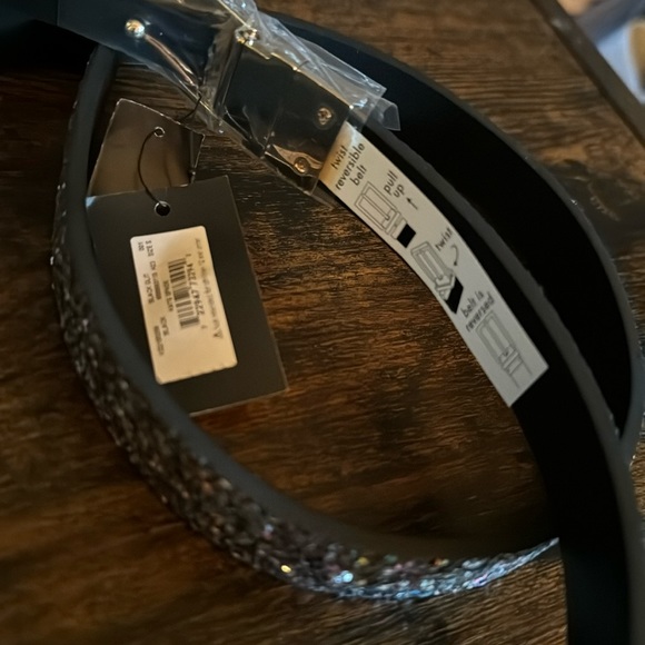 Kate Spade | Leather Rainbow Glitter Reversible Belt Size S NWT - Picture 6 of 7